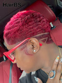 Full lace wig pixie burgundy 100% Human Hair