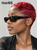Full lace wig pixie burgundy 100% Human Hair