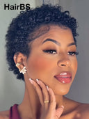 Lace front 13x4 Pixie cut Wig ready to go curly wave 100% Human Hair
