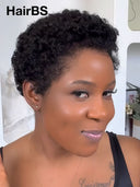 HD Lace front 13x4 Pixie cut Wig ready to go Pre-cut lace curly wave 100% Human Hair
