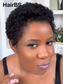 HD Lace front 13x4 Pixie cut Wig ready to go Pre-cut lace curly wave 100% Human Hair