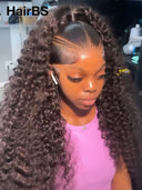 13x4 Lace wig updo braided hairstyles black curly wave 20 inch 300% Density 100% Human Hair