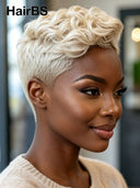 Full lace wig pixie cut blonde quick weave