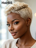 Full lace wig pixie cut blonde quick weave