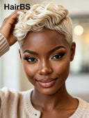 Full lace wig pixie cut blonde quick weave