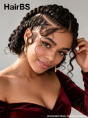 Full Lace wig black Pre-styled Updo With Braided