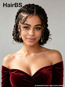 Full Lace wig black Pre-styled Updo With Braided