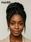 Full Lace wig braided style with bun