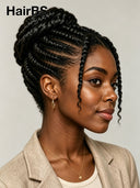 Full Lace wig braided style with bun