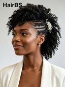 Full Lace wigPre-styled Updo curly wave With Braided