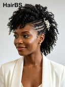 Full Lace wigPre-styled Updo curly wave With Braided
