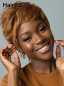 Full lace wig pixie brown for black woman