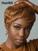 Full lace wig pixie brown for black woman