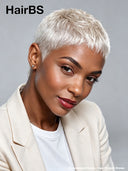 Full lace wig pixie cut silver 100% Human Hair