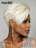 Full lace pixie cut wig straight blonde