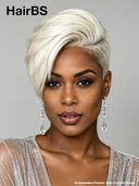 Full lace pixie cut wig straight blonde