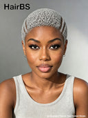 Full lace pixie cut wig afro gray