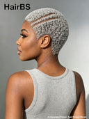 Full lace pixie cut wig afro gray