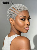 Full lace pixie cut wig afro gray
