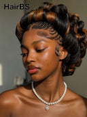Full Lace wig banquet and wedding hairstyles updo Bridal Collection brown highlight Human Hair