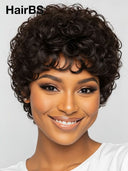 Glueless wig pixie cut curly wave for black woman 100% Human Hair