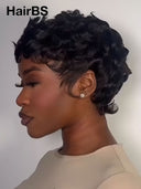 Ready to go glueless wig black pixie cut wig 100% Human Hair