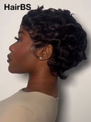 Ready to go glueless wig black pixie cut wig 100% Human Hair