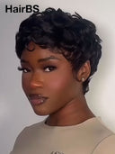 Ready to go glueless wig black pixie cut wig 100% Human Hair