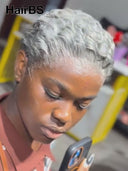 Lace front 13x6 Pixie wig gray quick weave