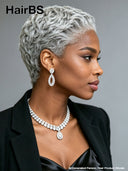 Lace front 13x6 Pixie wig gray quick weave
