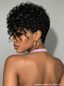 5x5 lace closure Wig curly wave black