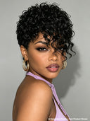 5x5 lace closure Wig curly wave black