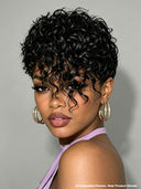 5x5 lace closure Wig curly wave black