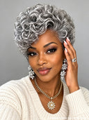 Lace closure 5x5 Pixie wig Elegant Salt and Pepper 