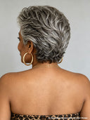 7x5 Lace closure Pixie wig Salt and Pepper straight