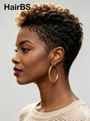 5x5 lace closure Wig Pixie cut honey highlight