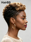 5x5 lace closure Wig Pixie cut honey highlight