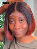 Straight bob 2X6 lace closure the luxe brown 100% Human Hair