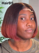 Straight bob 2X6 lace closure the luxe brown 100% Human Hair