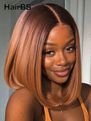 2X6 lace closure the luxe brown Straight bob for black woman
