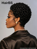 Lace front 13x4 pixie wig curly wave with baby Hair 