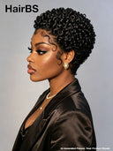 Lace front 13x4 pixie wig curly wave with baby Hair 