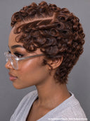 Lace front 13x4 pixie wig finger wave brown