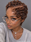 Lace front 13x4 pixie wig finger wave brown