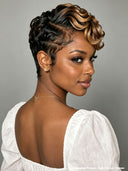 Lace front 13x4 color honey highlight pixie 