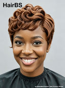 Lace front 13x4 pixie 2 color Quick weave side part
