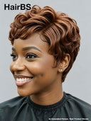Lace front 13x4 pixie 2 color Quick weave side part