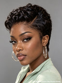 Lace front 13x4 pixie wig Quick weave black or brown