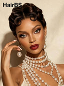 Lace front 13x4 pixie wig black middle part