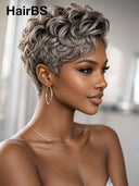 Lace front 13x4 Pixie wig silver quick weave